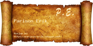 Parison Erik névjegykártya